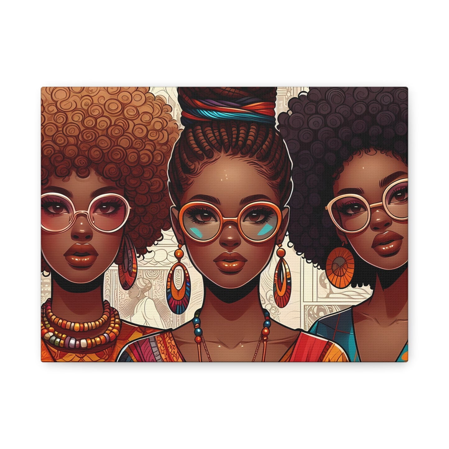 Empowerment Wall Art Canvas - Colorful Portrait of Graceful Women